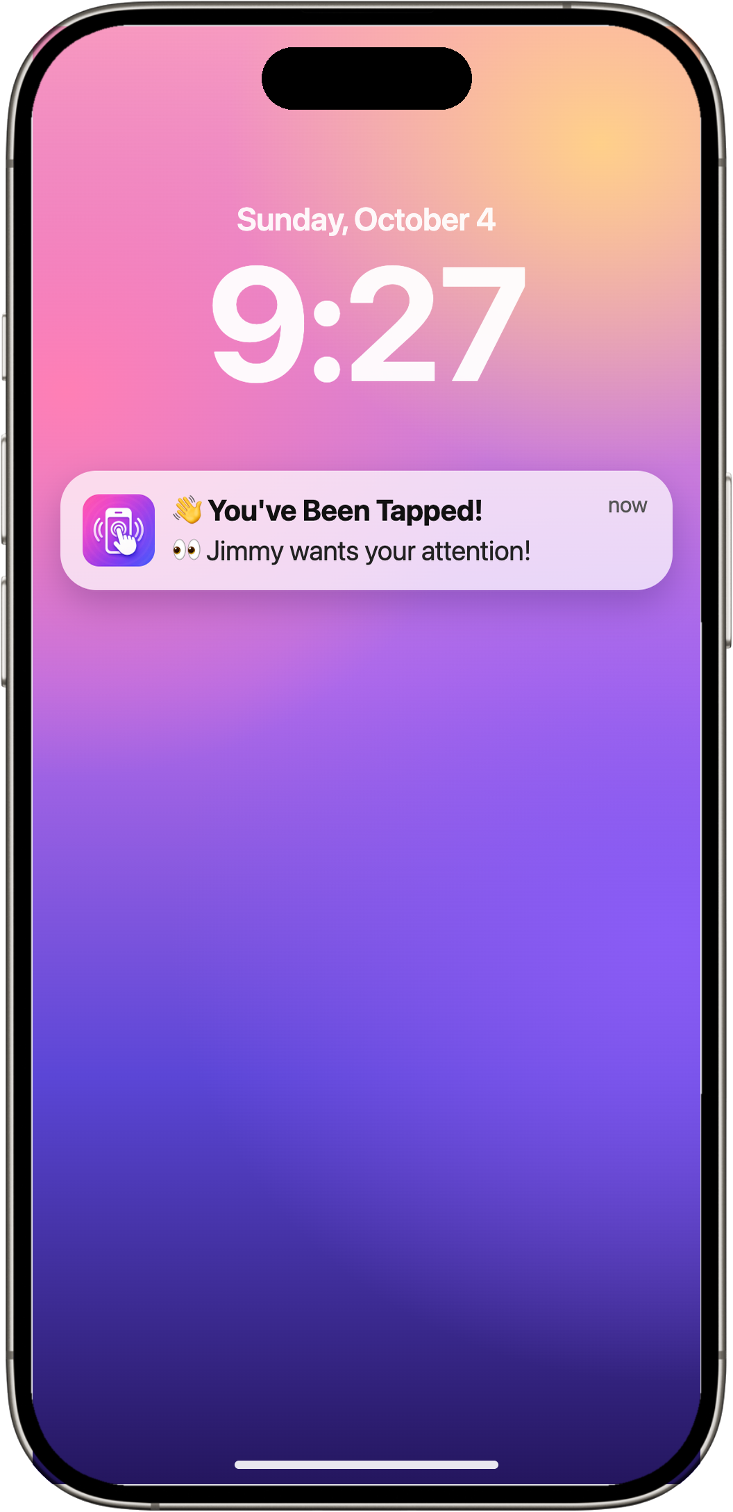 Receive a tap notification